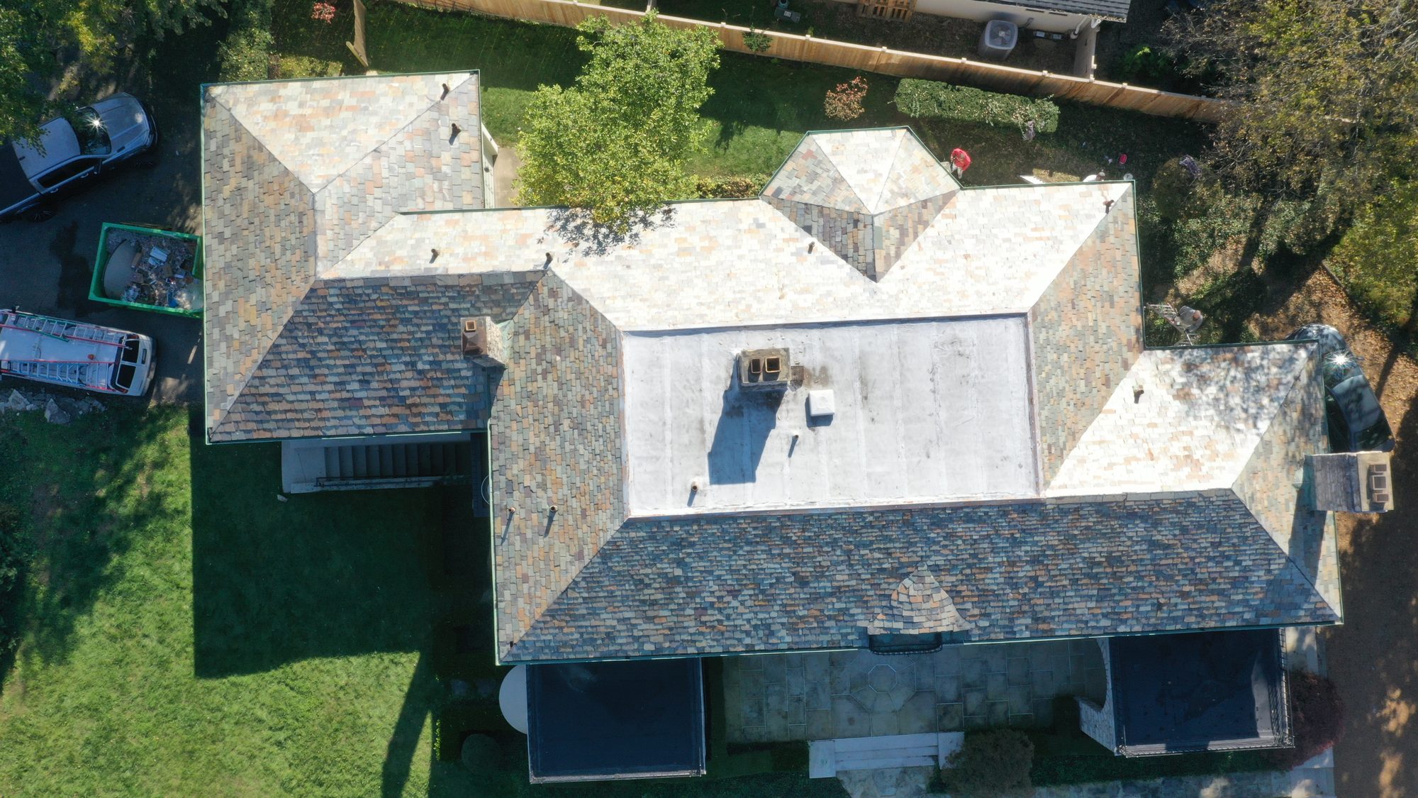 Overview of Bexley slate roof after Forza gentle cleaning
