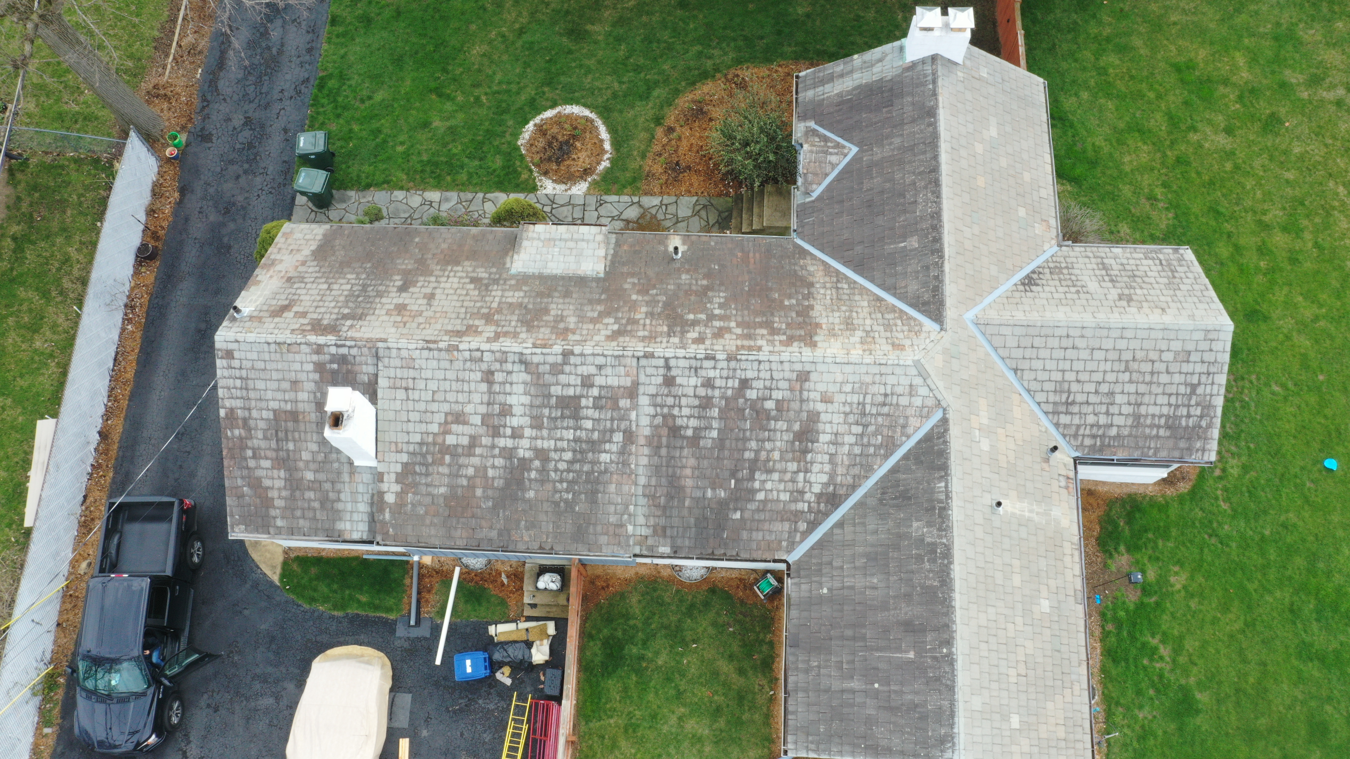 Before roof cleaning in Columbus Ohio