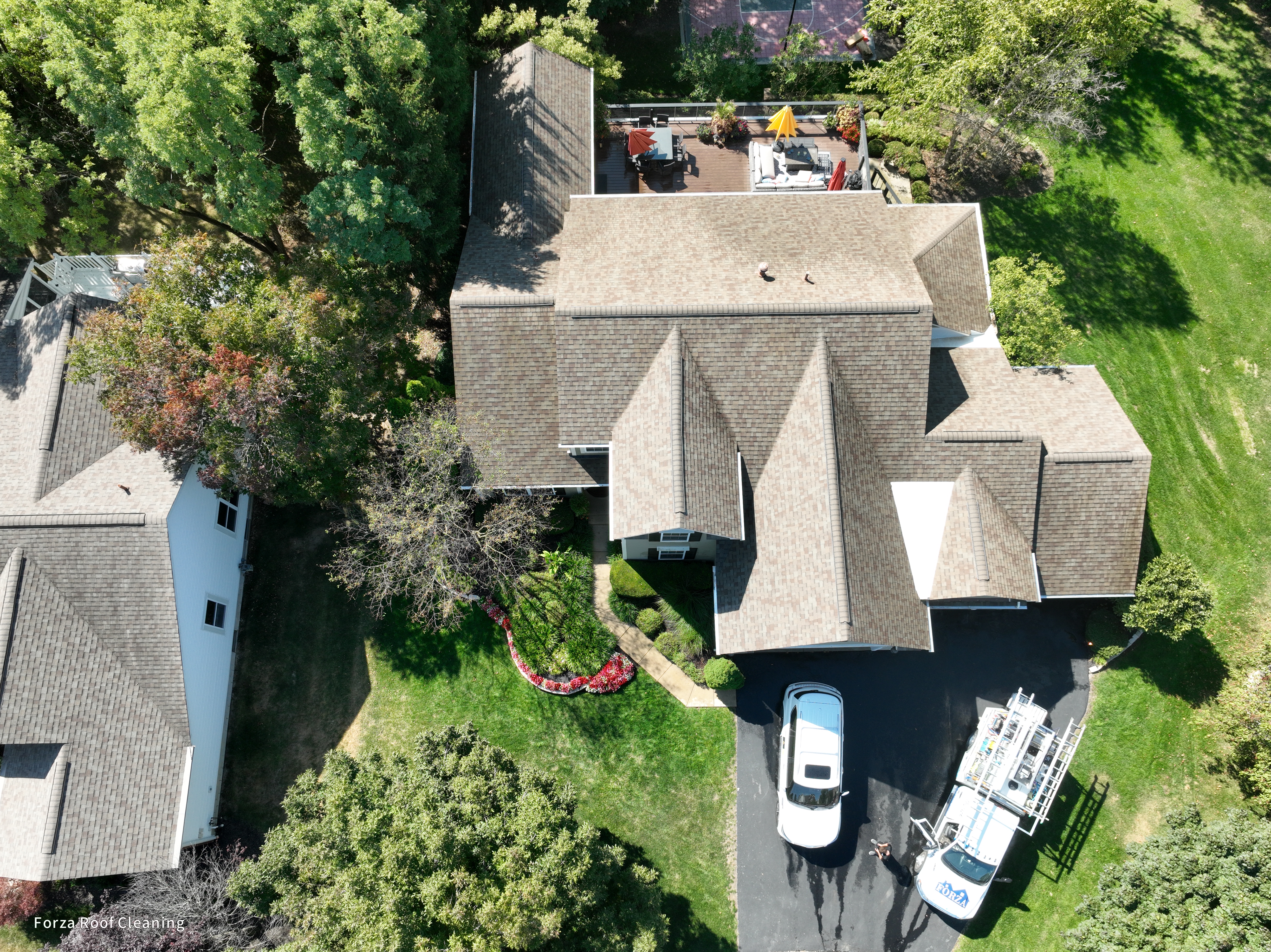 After roof cleaning in Grove City Ohio