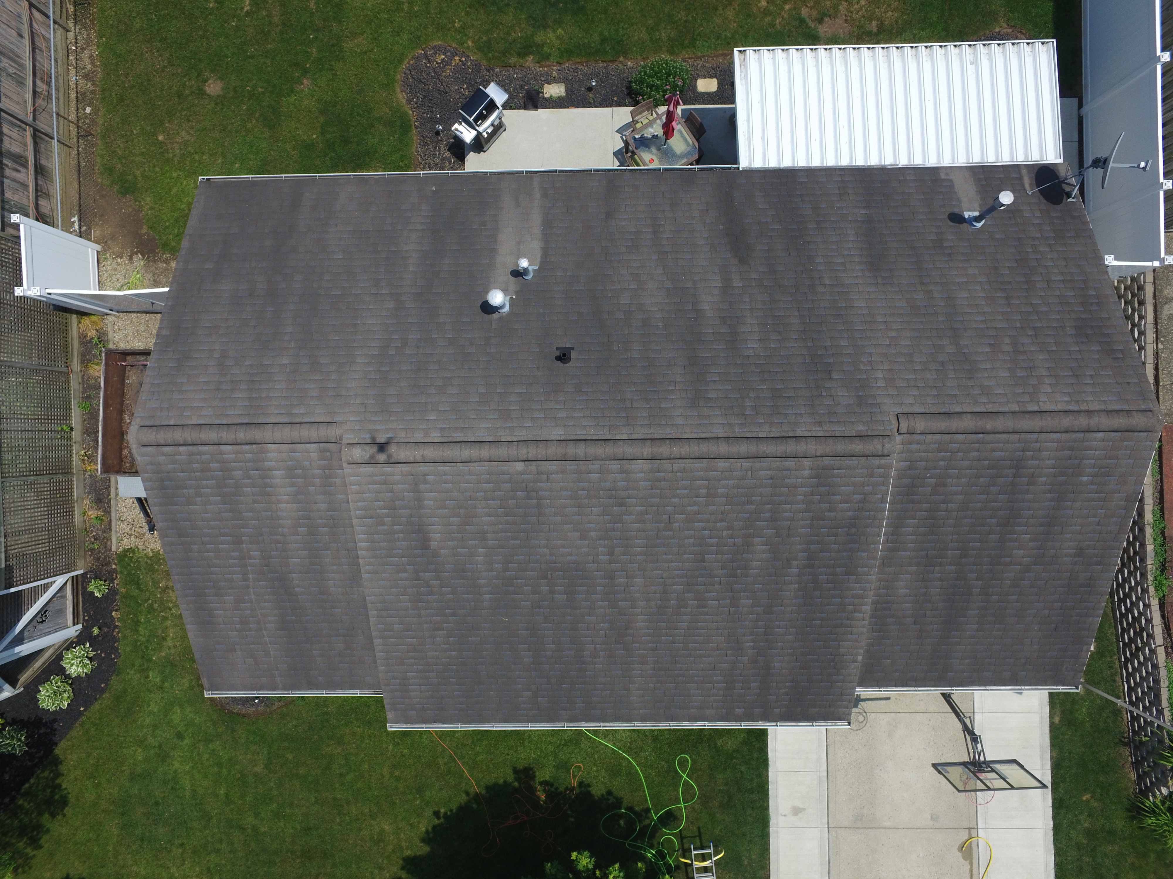 Before roof cleaning in Groveport Ohio