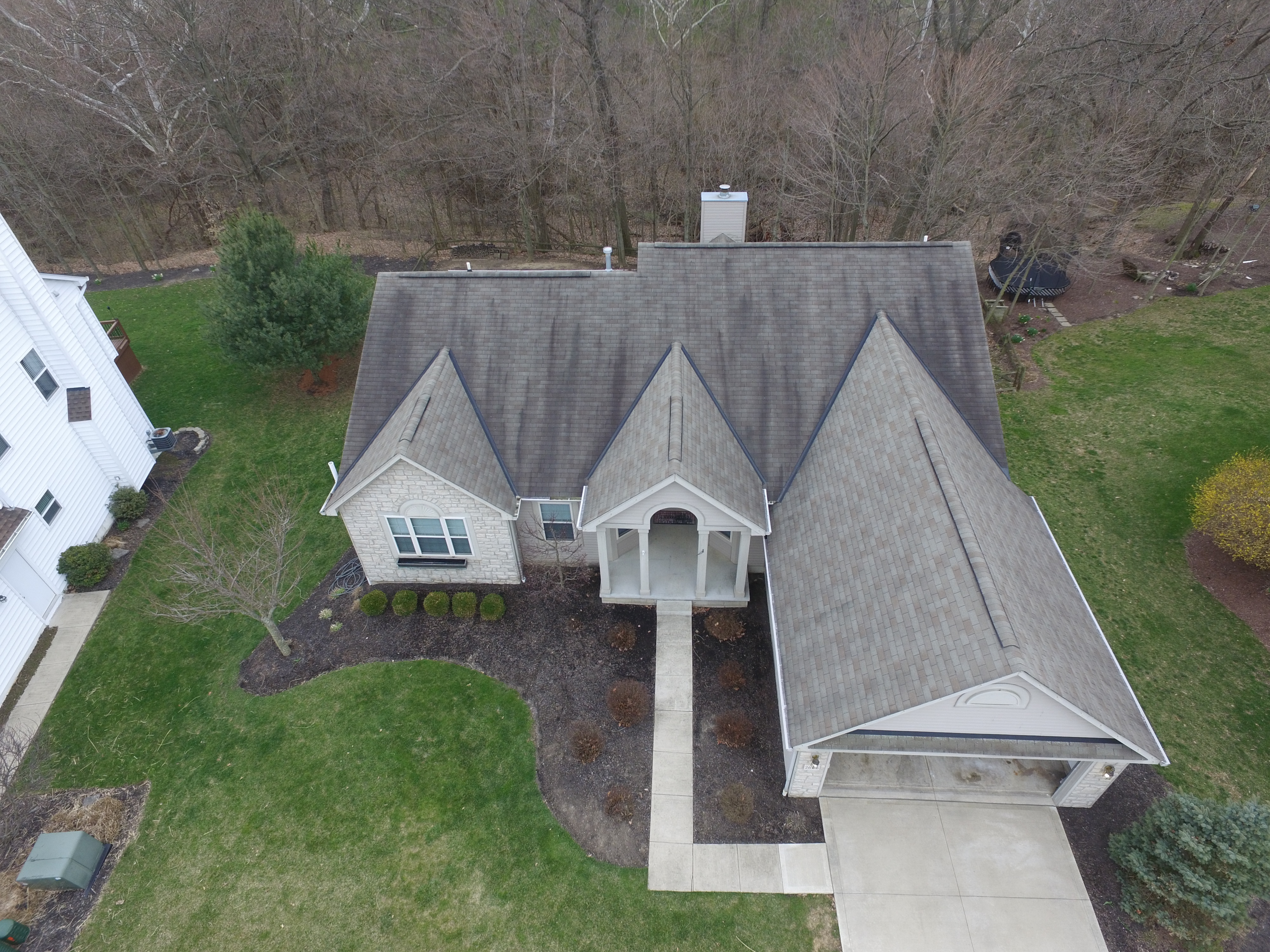 Before roof cleaning in Lewis Center Ohio