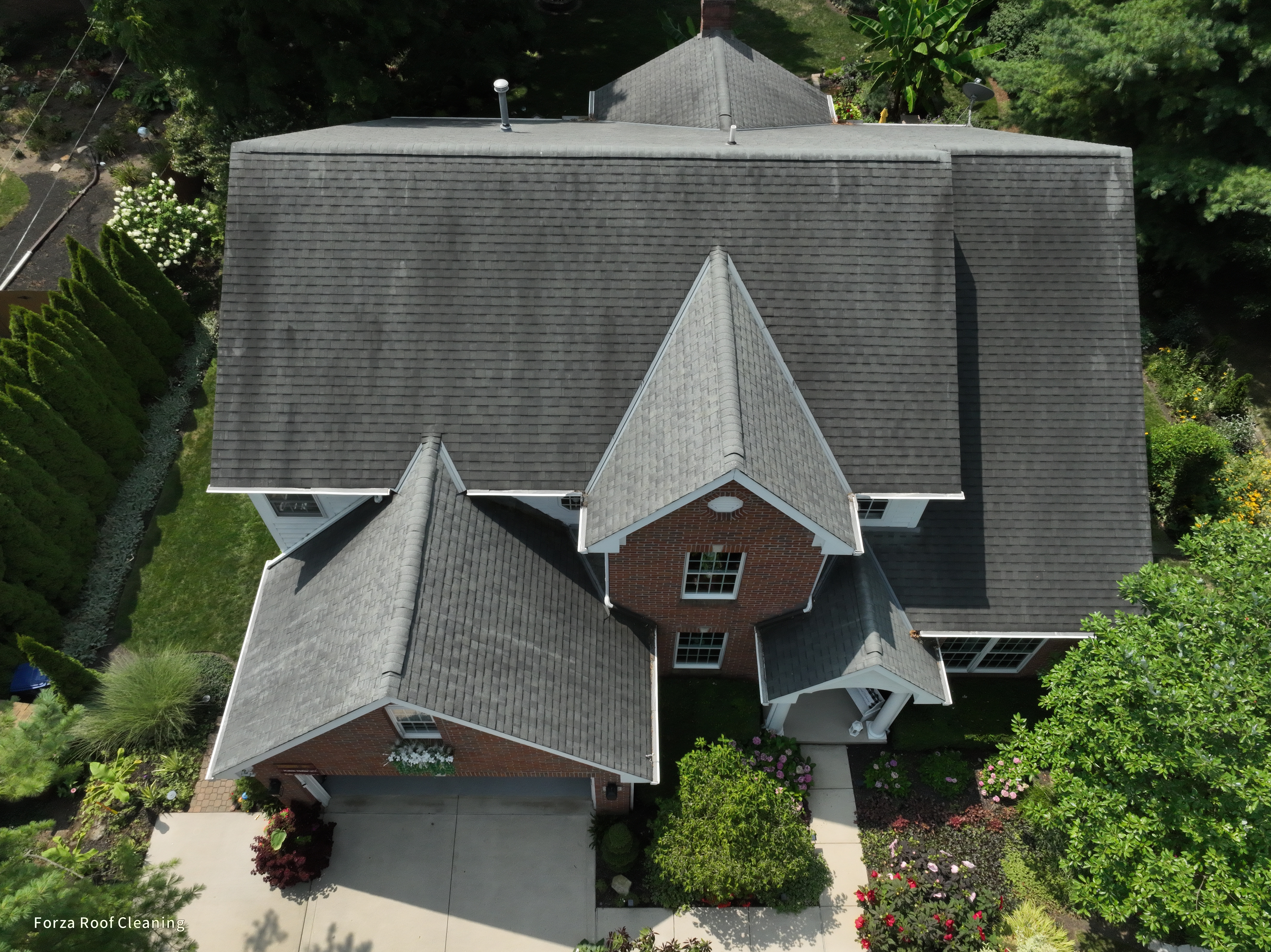 Before roof cleaning in Westerville Ohio